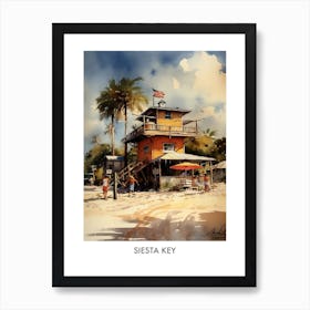 Siesta Key Watercolor 2travel Poster Art Print