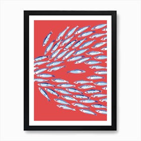 Fish Print Pink Art Print