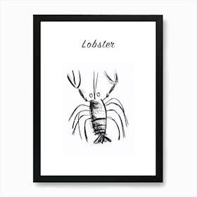B&W Lobster Poster Art Print
