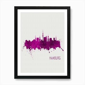 Hamburg Germany City Purple Art Print