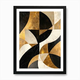 Abstract Gold And Black Painting 9 Art Print