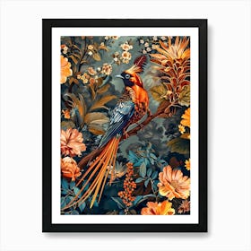 Bird In The Forest Inspired by William Morris Art Print