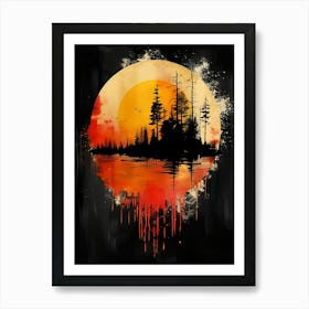 Sunset In The Woods Art Print