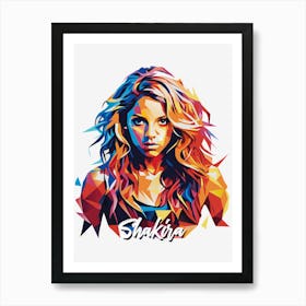 Shakira 01 Portrait Music Icon WPAP Pop Art Style Art Print