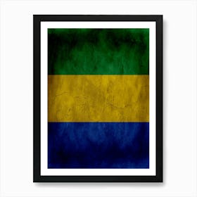 Gabon Flag Texture Art Print