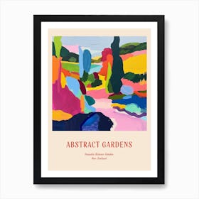 Colourful Gardens Dunedin Botanic Garden New Zealand 3 Red Poster Art Print