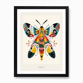 Colourful Insect Illustration Firefly 9 Poster Art Print