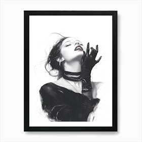 Black And White Portrait Of A Woman 16 Art Print