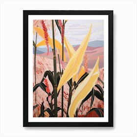 Heliconia 3 Flower Painting Art Print