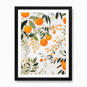 Clementine Fruit Drawing 2 Art Print