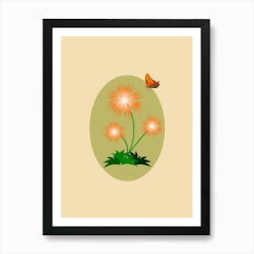 Flowers Butterfly Nature Floral Bloom Beautiful Flowers Blossom Insect Minimalist Art Print