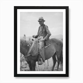 Spanish American Farmer On His Horse, Rodarte, New Mexico By Russell Lee Art Print