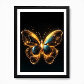 Golden Butterfly 54 Art Print