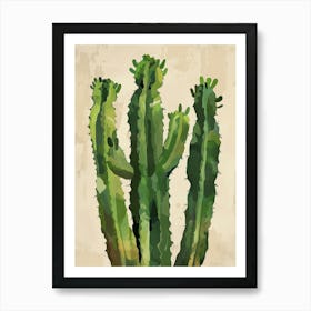 Devils Tongue Cactus Minimalist Abstract 1 Art Print