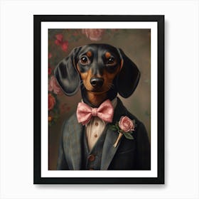 Dachshund Dapper Gentleman Art Print