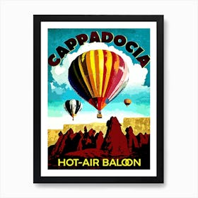 Hot Air Balloons Over Cappadocia 1 Art Print