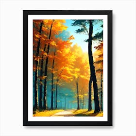 Autumn Forest Road 2 Art Print