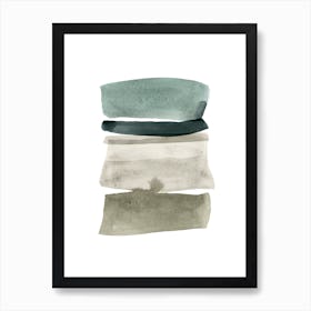 Modern Green Shapes Art Print