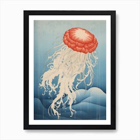 Lions Mane Jellyfish Traditional Japanese Illustration 3 Art Print