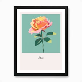 Rose 5 Square Flower Illustration Poster Art Print