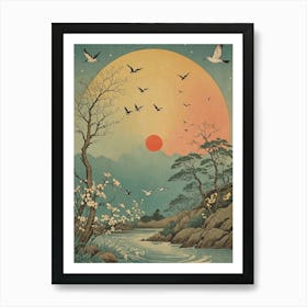 Birds At Sunrise Art Print