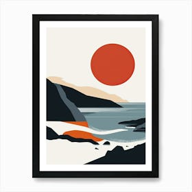 Sunset On The Beach, Simplicity Art Print