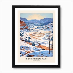 Zion National Park United States 4 Poster Art Print