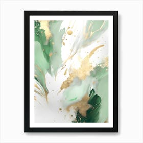 Abstract In Green And Gold Art Print