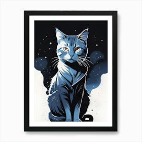 Blue Cat 1 Art Print