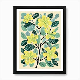 Paulownia Tree Illustration Flat 1 Art Print