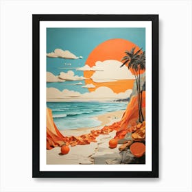 Oranges On The Beach 1 Art Print