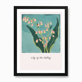 Lily Of The Valley 2 Square Flower Illustration Poster Art Print