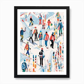 Lech Zurs Am Arlberg   Austria, Ski Resort Illustration 0 Art Print