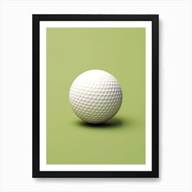 Golf Ball On Green Background Art Print