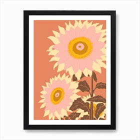 Sunflowers Flower Big Bold Illustration 4 Art Print