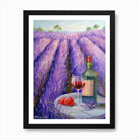 Fields of lavender and wine Affiche