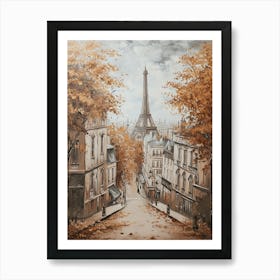 Kitsch Paris Cityscape Brushstroke 3 Art Print