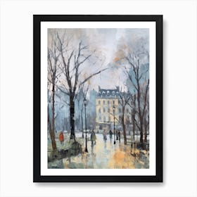 Winter City Park Painting Luxembourg Gardens Paris 3 Art Print