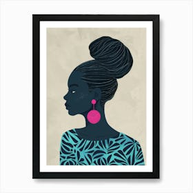 African Woman With Earrings 6 Art Print