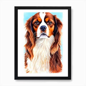 Cavalier King Charles Spaniel 2 Watercolour Dog Art Print