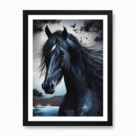 Black Horse 2 Art Print