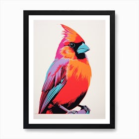 Andy Warhol Style Bird Cardinal 1 Art Print