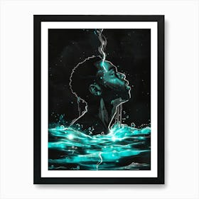 Man In The Water 3 Art Print