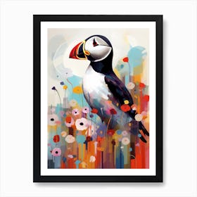 Bird Painting Collage Puffin 1 Art Print