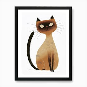 Siamese Cat Clipart Illustration 1 Art Print