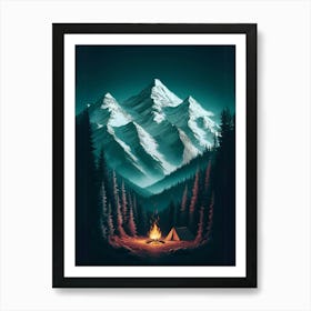 Night In The Mountains Art Print