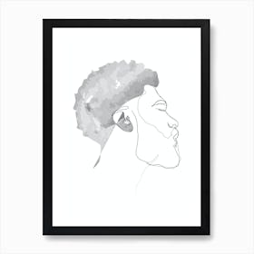 Portrait Of A Man With Afro Hair Art Print