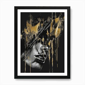 Gold And Black 80 Art Print