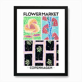 Flower Market Copenhagen Eugene Seguy Vintage Botanical Art Print