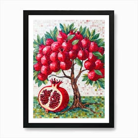 Mosaic Pomegranate Tree 1 Art Print